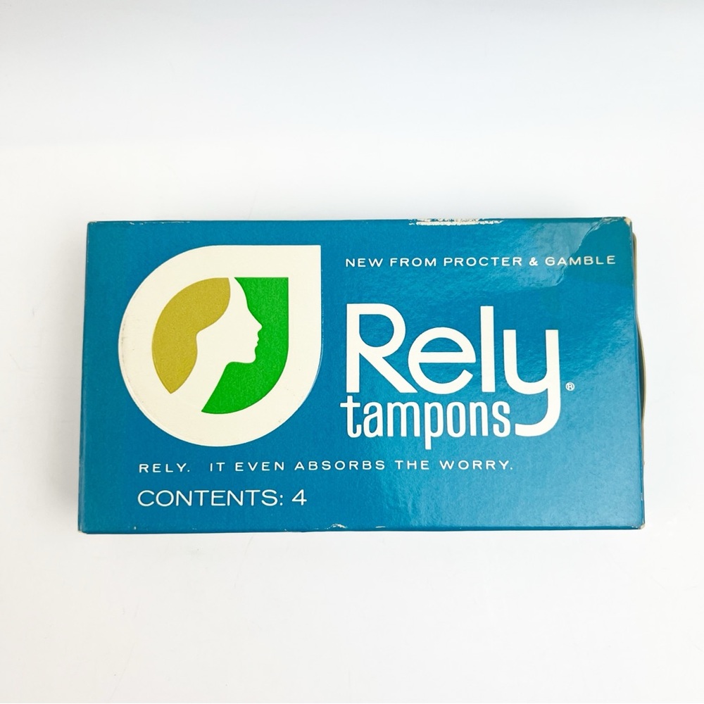 Vintage Rely Tampons 4 Ct Box Sealed Feminine Hygiene Procter & Gamble Prop New